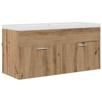 mueble de cuarto de bano roble artisan 100 x 385 x 46 cm vidaxl