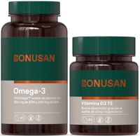 bonusan omega-3 360mg epa y 240mg dha 90 capsulas  vitamina d3 75 mcg3000 ui 60 capsulas