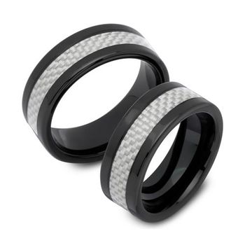 Alianzas de boda tungsteno carbono incrustación alianzas de pareja