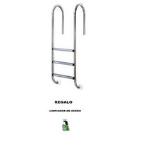 escalera muro estrecho 4 peldanos antideslizantes inox aisi304 anclajes con toma de tierra