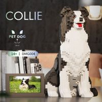 bloques de construccion creativos para perros y gatos set de modelos de mascotas como pastor aleman border collie golden retriever y gato siames kit de micro ladrillos de juguete