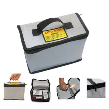 Bolsa portátil a prueba de explosiones para batería LiPo con cremallera 215x155x115mm