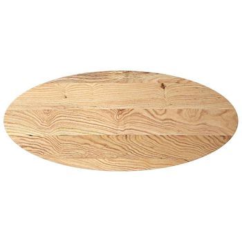 Tablero De Mesa | Tablero Escritorio Ovalado Madera Maciza De Roble 140x60x4 Cm