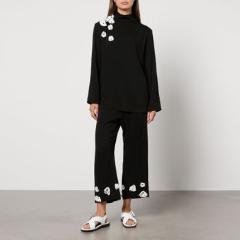 Sleeper The Bloom Black Tie Woven Pyjama Set - S