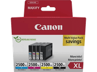 cartucho de tinta - canon pgi-2500xl bkcmy 2500 paginas tamano xl negro amarillo cian magenta
