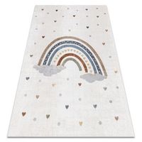 alfombra bono 724 arco iris corazon crema  gris claro 160x220 cm