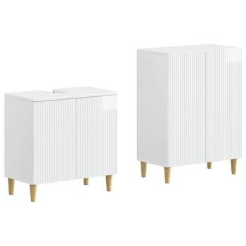 Juego De Gabinete De Baño De 2 Piezas Arnhem Blanco Brillante Vidaxl
