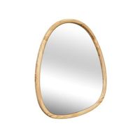 espejo de madera de abeto decorativo de pared 75cm natural
