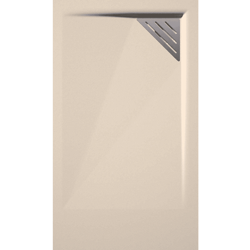 Plato De Ducha Resina Trinity Crema  80x110 Cm Rejilla Izquierda