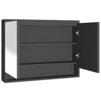 armario de bano  mueble bano con espejo mdf gris antracita 80x15x60 cm