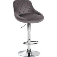 taburete de bar lazio en terciopelo tela gris 49x46x83 cm clp