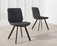 dexter grey faux leather dining chairs - grey
