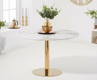 ex-display newton 120cm round white dining table