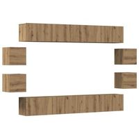 mueble para tv de pared madera contrachapada artesanal 8 uds  mueble de salon  gabinete de tv