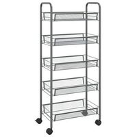 carrito de cocinarestanteria de cocina carrito de servir 5 niveles hierro gris 46x26x105 cm