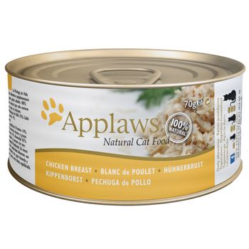 Applaws Cat Food Cans 70g - Chicken in Broth - Chicken Breast 6 x 70g