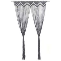cortina de macrame algodon gris antracita 140x240 cm vidaxl