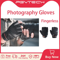 pgytech-guantes de fotografia sin dedos antideslizantes duraderos de cuero genuino material de fibra de poliester adecuados para fotografo
