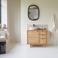 mueble para lavabo de teca maciza de 95 cm