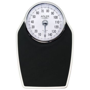 Báscula Analógica De Baño, Precisión, Mecánica, Medición Hasta 150 Kg, Sin Pilas, Fácil Uso Blanco/gris  Adler Ad8177