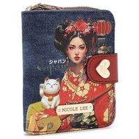 nicole lee cartera cartera plegable corazon de denim akiko la belleza para mujer