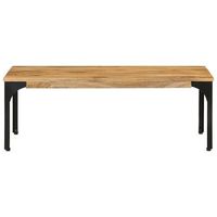 mesa de centro 100x55x35 cm madera maciza de mango con acabado natural - marron
