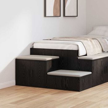 Armario De Almacenamiento - Mueble De Salón - Madera De Ingeniería - Roble Negro (118x41x40cm)