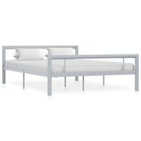 estructura de cama sin colchon metal gris y blanco 160x200 cm vidaxl