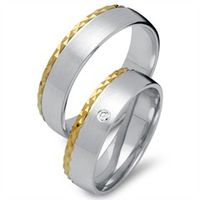 alianzas 18 quilates oro amarillo-blanco con diamante