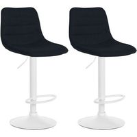 clp set de 2 taburetes de bar lex en tela negro 46x45x89 cm