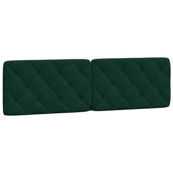 Cabecero De Cama Acolchado Terciopelo Verde Oscuro 180 Cm