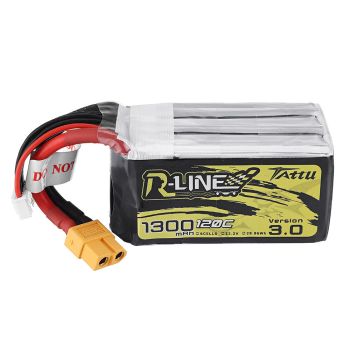 Batería Lipo TATTU R-LINE Versión 3.0 22.2V 1300mAh 120C 6S1P con enchufe XT60 para dron de carreras FPV iFlight Nazgul5
