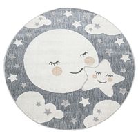 alfombra infantil para interior y exterior twitara gris  160 cm redondo