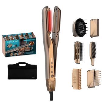 Plancha De Pelo Con Aire Y Placas Vibratorias Airlisse 6in1 Itwerk Champagne. 1000w, 112000rpm, Doble Placa Calefactora Cecotec