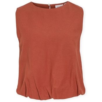 Vila Blusa Top Prisilla Balloon - Burnt Brick para mujer
