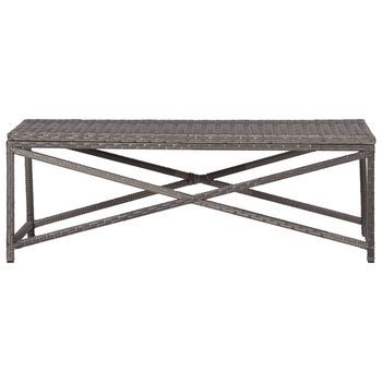 Banco De Jardín | Banco De Exterior | Silla De Jardín Ratán Sintético Gris 120 Cm