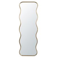 espejo rectangular ondulado de aluminio dorado