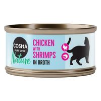 cosma nature 24 x 70 g - pack ahorro - pechuga de pollo y gambas