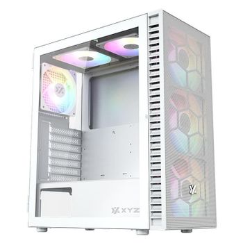 Carcasa XYZ AIRONE 100 Mesh 6x Ventiladores ARGB Diseño Malla ATX Blanca