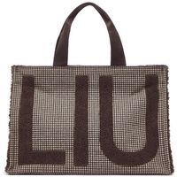 liu jo bolsa bolso tote tamano grande en tejido de cuadros para mujer
