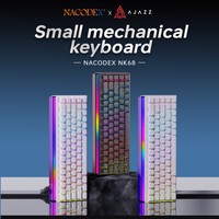 teclado mecanico con cable ajazz nk68 intercambio en caliente de teclas completas tira de luz rgb atractiva compacto y portatil para oficina y juegos