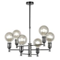 lampara de arana grafito 6 luces negro de metal retro