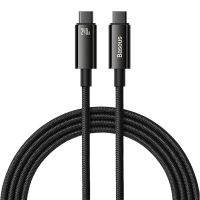 cable baseus tungsten gold 240w tipo c a tipo c pd31 entrega de energia carga rapida transmision de datos nucleo de cob