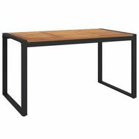 mesa de jardinrmesa para exterioresrmesa de patio con patas en u madera maciza acacia 148x80x75 cm