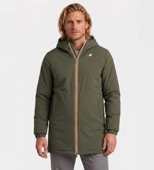 K-way para hombre. K6128WW Chaqueta Reversible Jacob St Warm Double verde, gris (M), Casual, Nylon