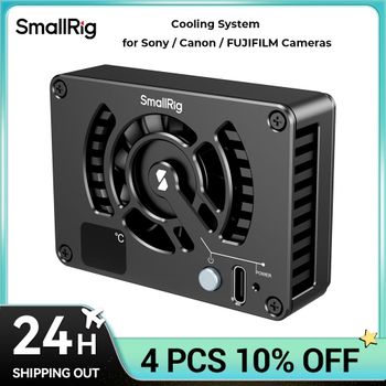 Sistema de refrigeración SmallRig para cámaras Sony / Canon / FUJIFILM Se puede usar con o sin jaula, más ligero y gratuito, batería con montura en V adecuada