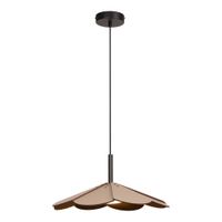 lampara colgante de madera con 1 led integrado taupe