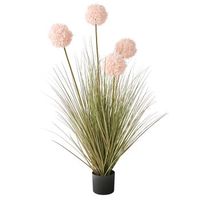 planta artificial en maceta para interior decoracion de plastico con maceta negra 120 cm bola de nieve hojas verdes y flores rosa snowball bush