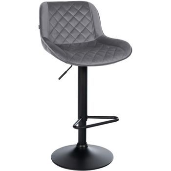 Taburete De Bar Kasson Terciopelo Gris Oscuro 52x50x84 Cm Clp