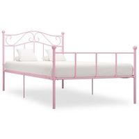 estructura de cama sin colchon metal rosa 100x200 cm vidaxl